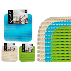 SET 2 TAPPETTINI ANTISCIVOLO 32X32CM 3 COLORI