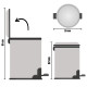 CORBEILLE A PAPIER 7L ACIER INOXYDABLE AVEC PEDALE