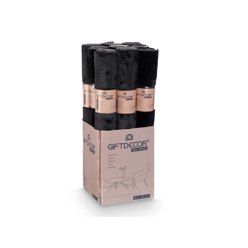ALFOMBRA SOFT NEGRO 80X140CM