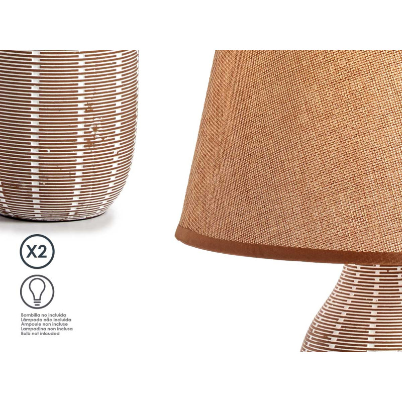 LAMPES CERAMIQUE RAYURES GRAND SET 3