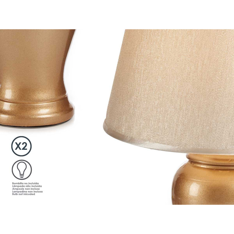 LAMPE CONCAVE DOREE CERAMIQUE