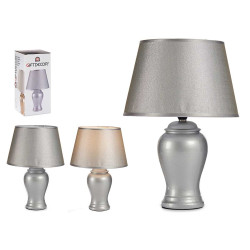 LAMPARA CONCAVA PLATEADA CERAMICA