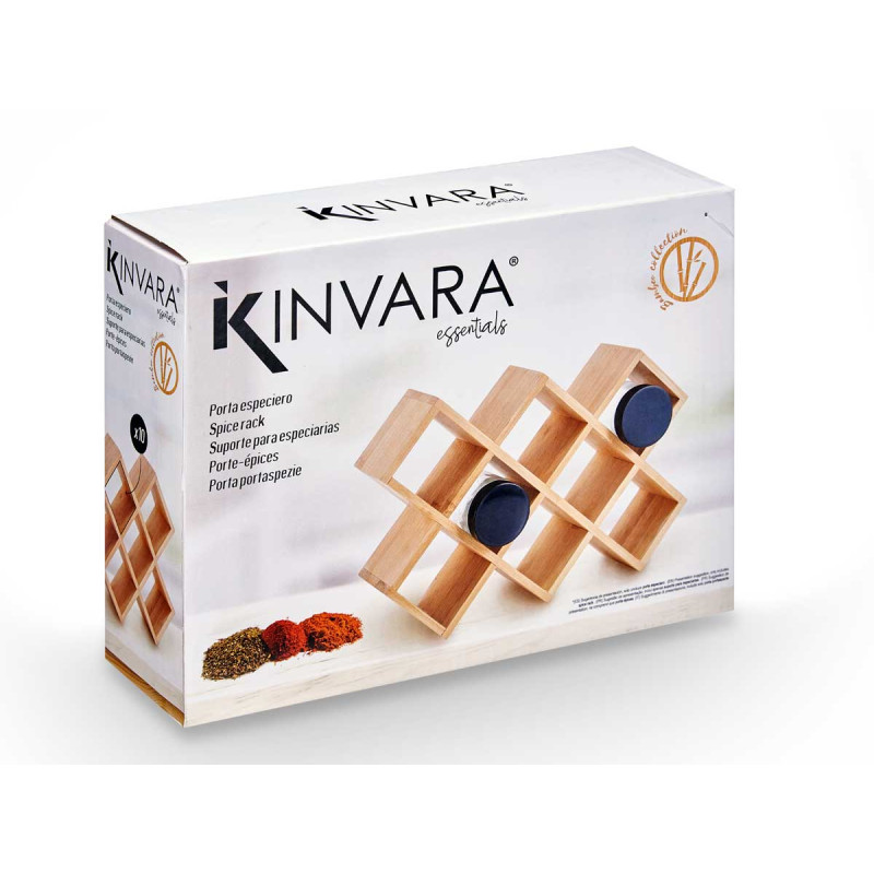 BAMBOO SPICE RACK 10 BOTTLES