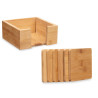 SET 6 SQUARE BAMBOO COASTERS WITH SUPPORT