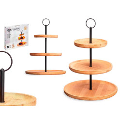 PORTAFRUTTA BAMBÙ 3 LIVELLI METALLO