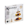 FRUTEIRA DE BAMBU COM 3 NÍVEIS SUPORTE DE METAL