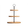 BAMBOO FRUIT BOWL 3 TIERS WITH METAL SUPPORT