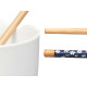 BOL ASIATIQUE EN PORCELAINE BLANC BÂTON DE BAMBOU 