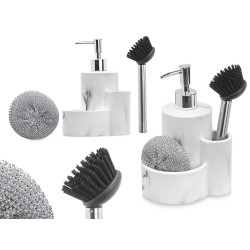 MARBLE RESIN DISPENSER SCOURING PAD BRUSH 