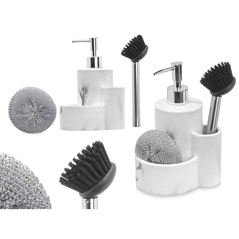 MARBLE RESIN DISPENSER SCOURING PAD BRUSH 