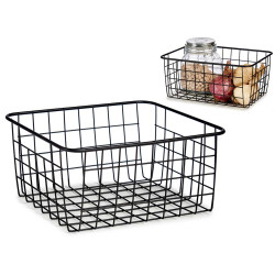 CESTO ORGANIZZATORE ACCIAIO NERO MATE GRANDE