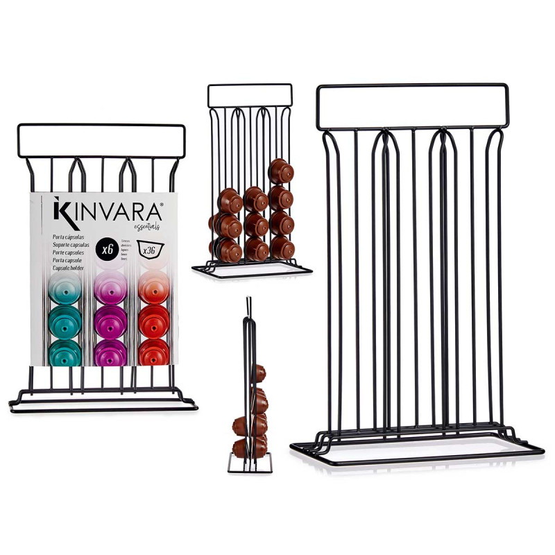 PORTACAPSULE 36 CAPSULE CAFFE ACCIAIO NERO GRD