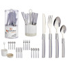 SET 16 COPERTI ACCIAIO INOSSIDABILE MANGO GRIGIO
