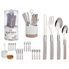 SET 16 TALHERES AÇO INOXIDÁVEL CABO CASTANHO ESCU