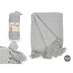 MULTIUSOS POMPON GRIS 120X150CM