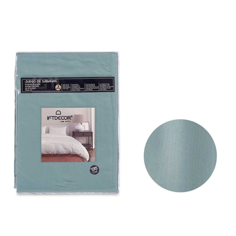 SET 3 SABANAS 135CM COLOR VERDE MENTA