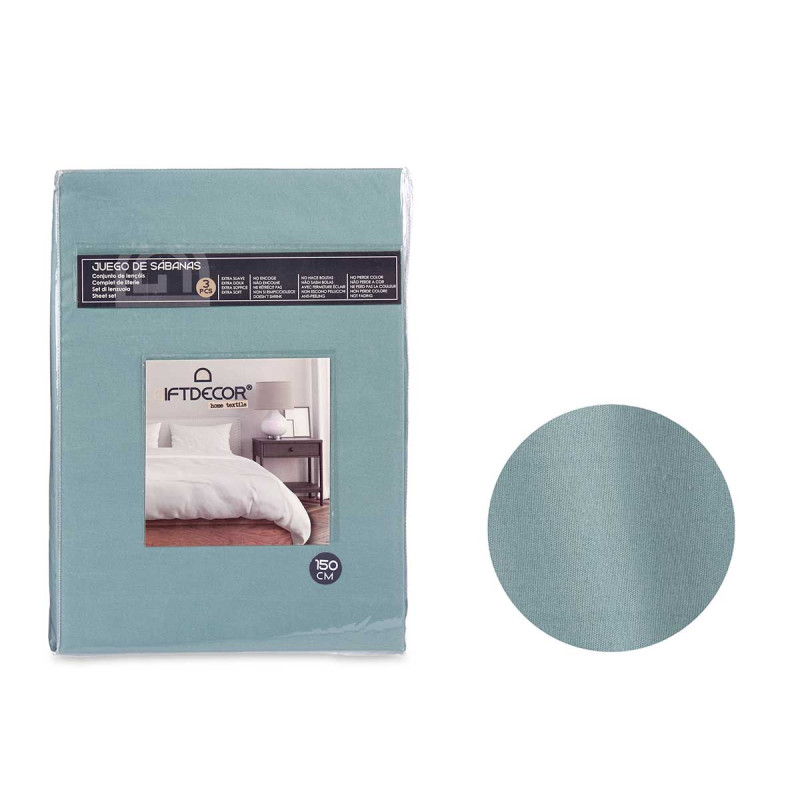 SET 3 SABANAS 150CM COLOR VERDE MENTA