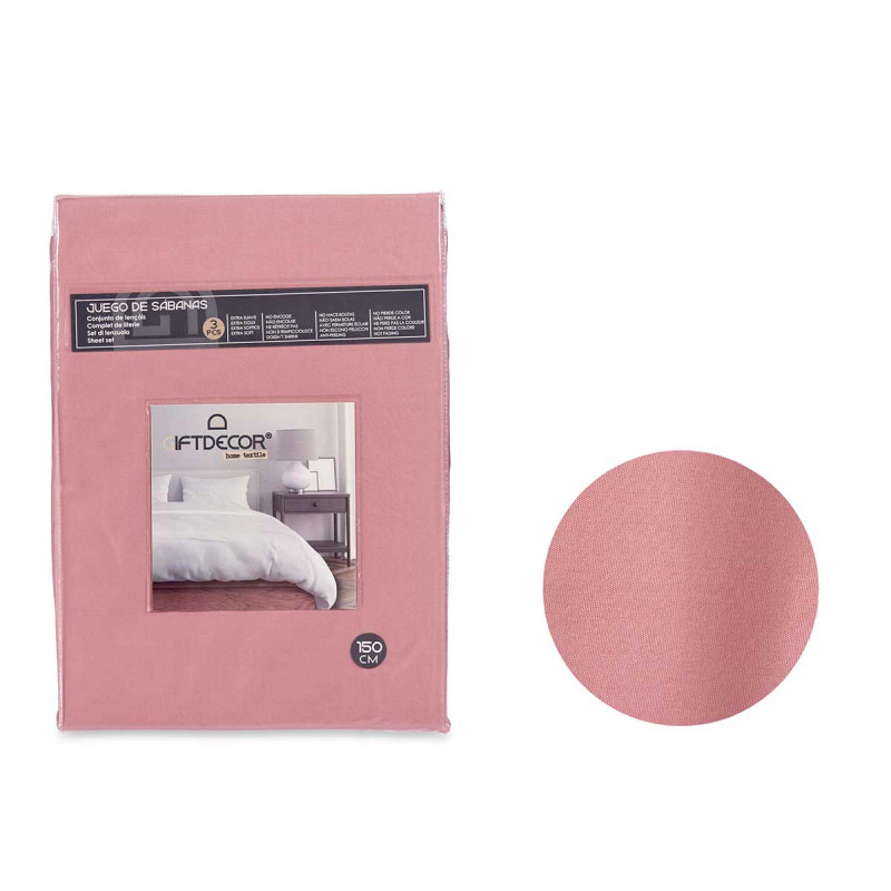 SET 3 LENZUOLA 150CM COLORE ROSA