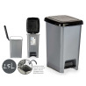 BALDE DO LIXO PLÁSTICO 25L RECICLAGEM PEDAL PRETO
