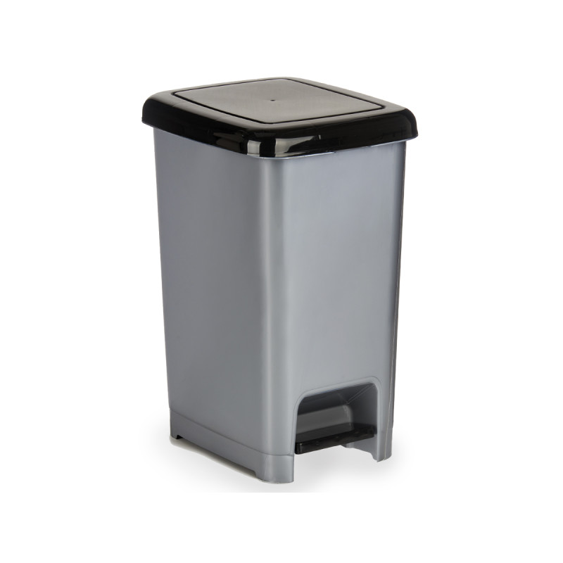 BALDE DO LIXO PLÁSTICO 25L RECICLAGEM PEDAL PRETO
