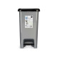 BALDE DO LIXO PLÁSTICO 25L RECICLAGEM PEDAL PRETO
