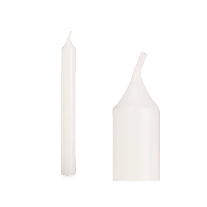 SET 8 BOUGIES  BLANC 20 CM 8 HEURES
