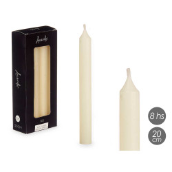 CONJ 8 VELAS BEGES 20 CM 8 HORAS