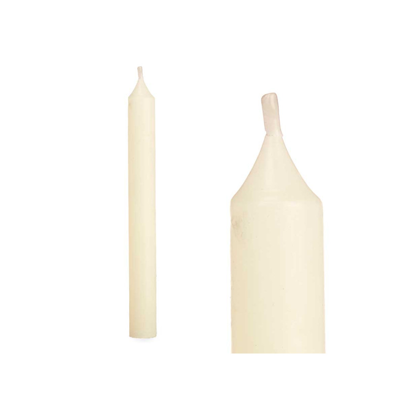 SET 8 LARGE CREAM CANDLES 20 CM 8 HOURS