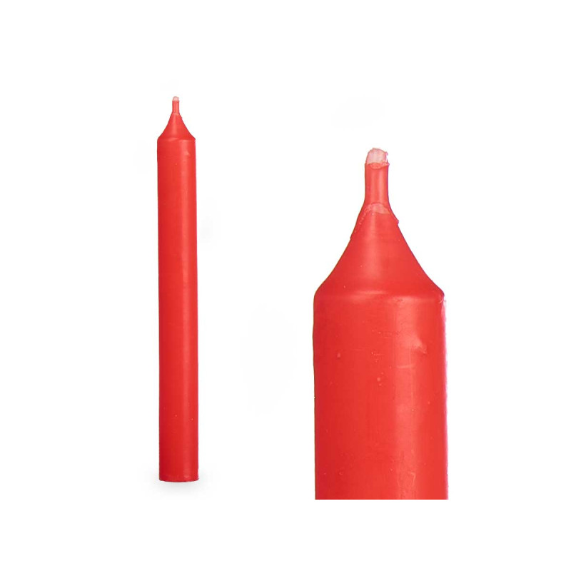 SET 8 LARGE RED CANDLES 20 CM 8 HOURS