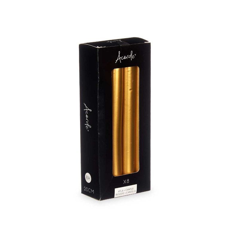 SET 8 BOUGIES  OR 20 CM 8 HEURES