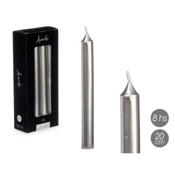 SET 8 CERI ARGENTO 20 CM 8 ORE