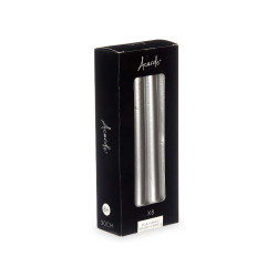 SET 8 BOUGIES  ARGENT 20 CM 8 HEURES