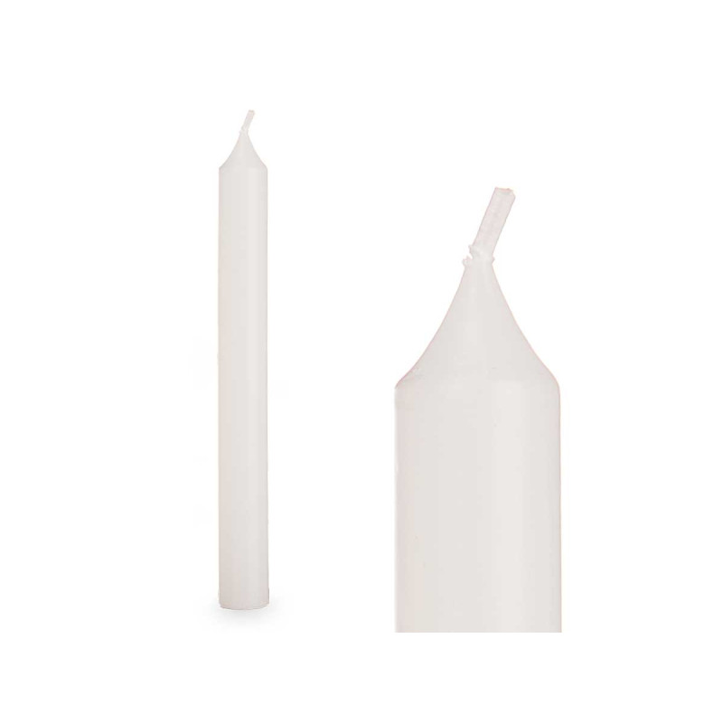 SET 6 BOUGIES  BLANC 15 CM 6 HEURES