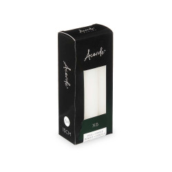 SET 6 BOUGIES  BLANC 15 CM 6 HEURES