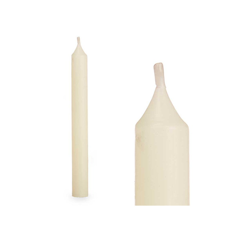 SET 6 LARGE CREAM CANDLES 15 CM 6 HOURS
