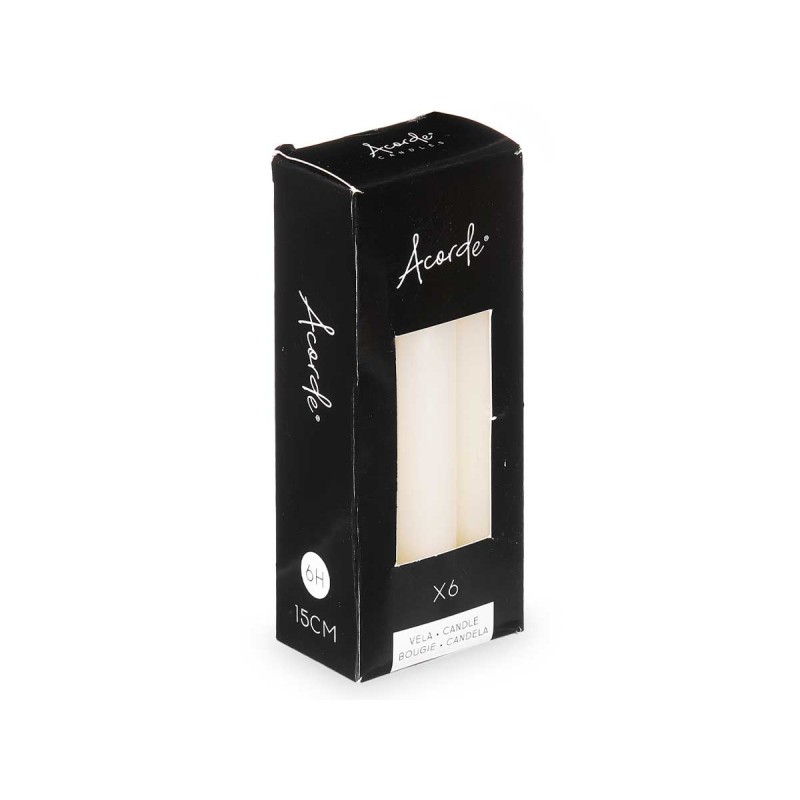 CONJ 8 VELAS BEGES 15 CM 6 HORAS
