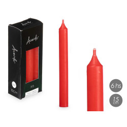 CONJ 8 VELAS VERMELHAS 15 CM 6 HORAS