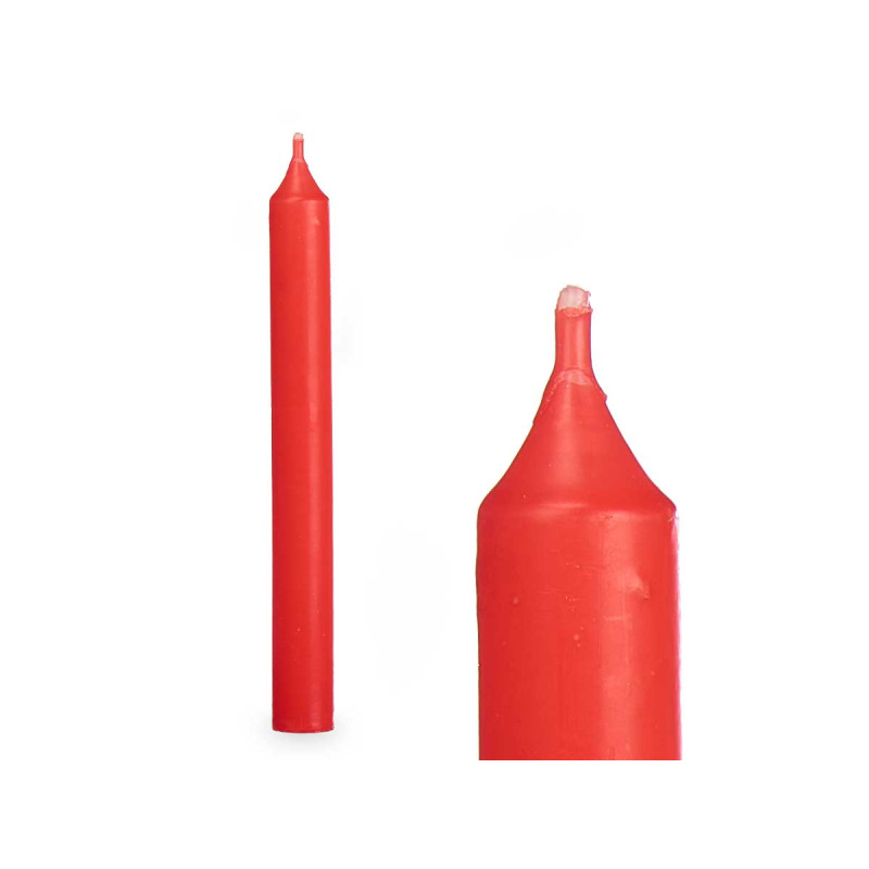 SET 6 LARGE RED CANDLES 15 CM 6 HOURS