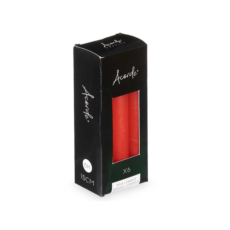 CONJ 8 VELAS VERMELHAS 15 CM 6 HORAS