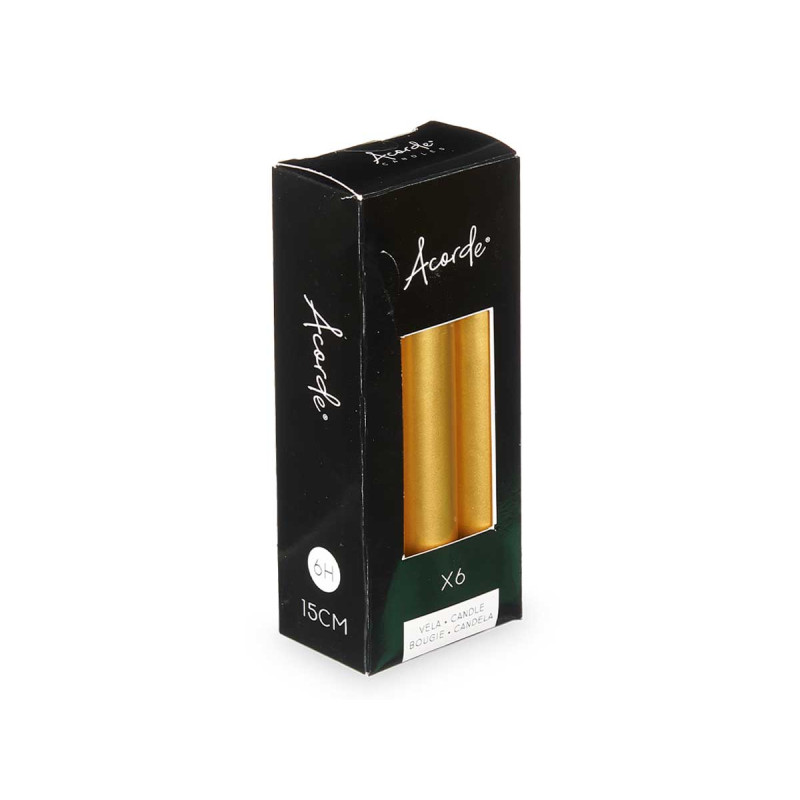 SET 6 BOUGIES  OR 15 CM 6 HEURES