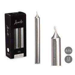 SET 6 CERI ARGENTO 15 CM 6 ORE