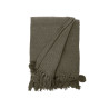 PLAID POLYVALENT POMPON VERT 120X150CM