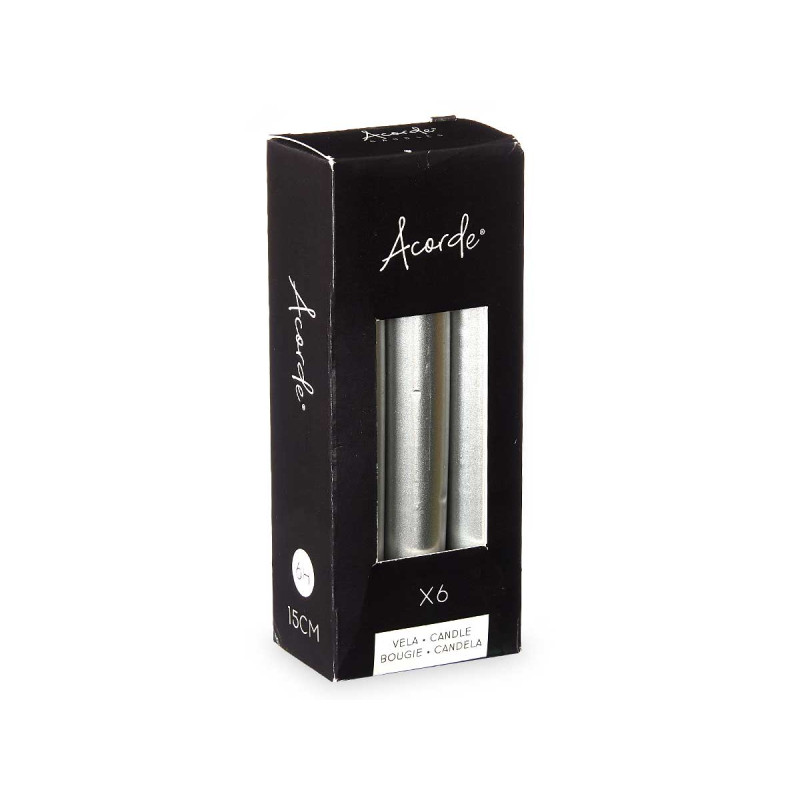 SET 6 CERI ARGENTO 15 CM 6 ORE
