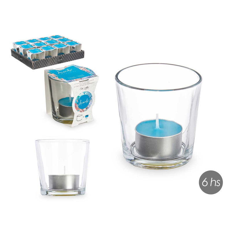 TEALIGHT COM COPO OCEANO 6 HORAS
