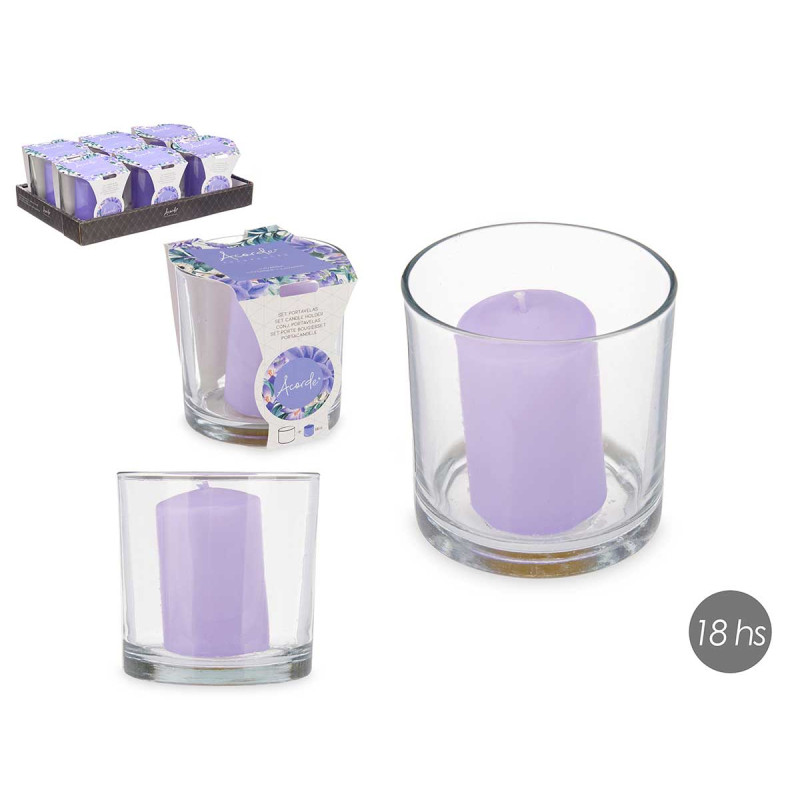 VELA COM COPO LAVANDA