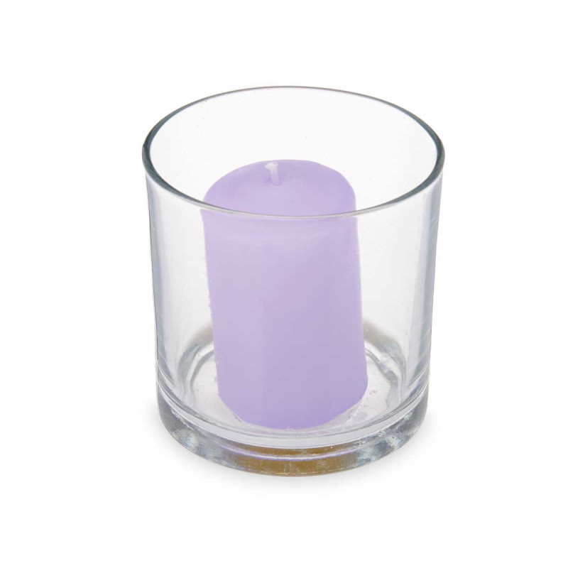 VELA COM COPO LAVANDA