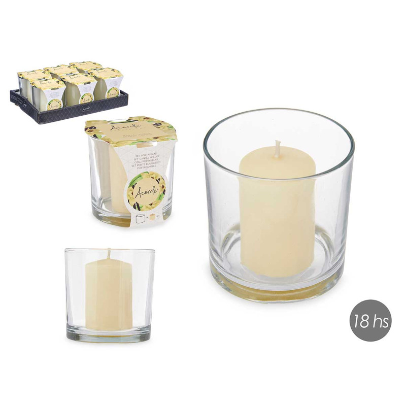 CANDLEHOLDER LARGE CANDLES VANILLA 