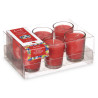 CONJ 6 VELAS COPO VIDRO FRUTOS VERMELHOS