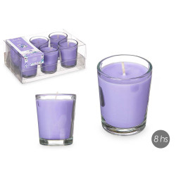 CONJ 6 VELAS COPO VIDRO LAVANDA