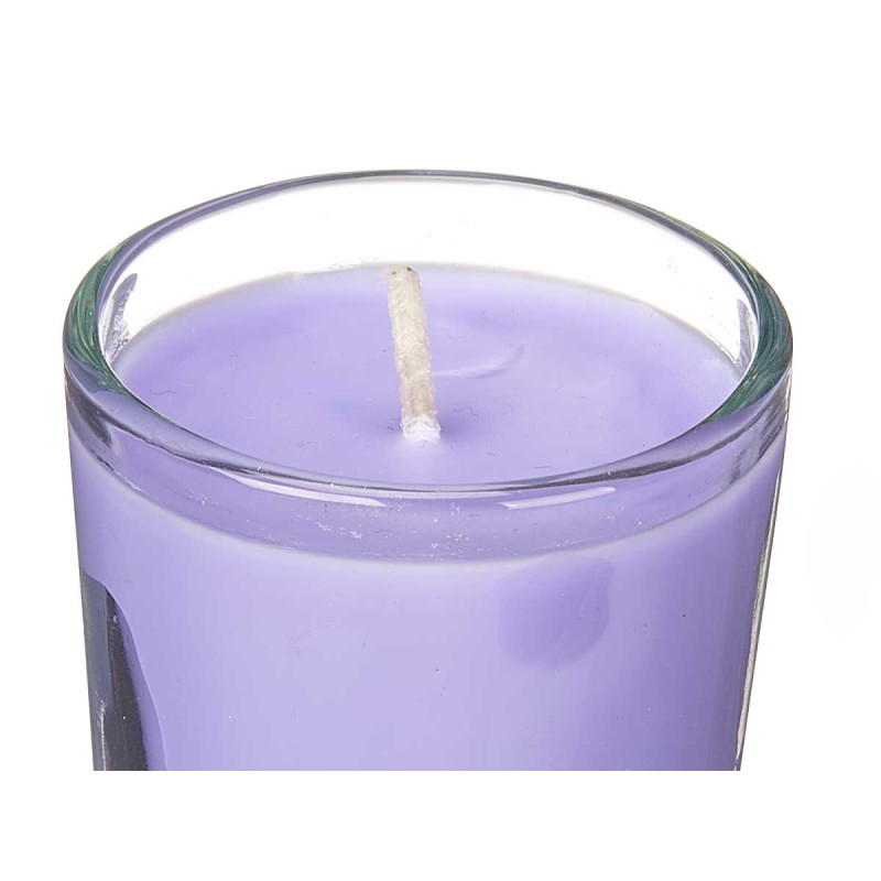 CONJ 6 VELAS COPO VIDRO LAVANDA